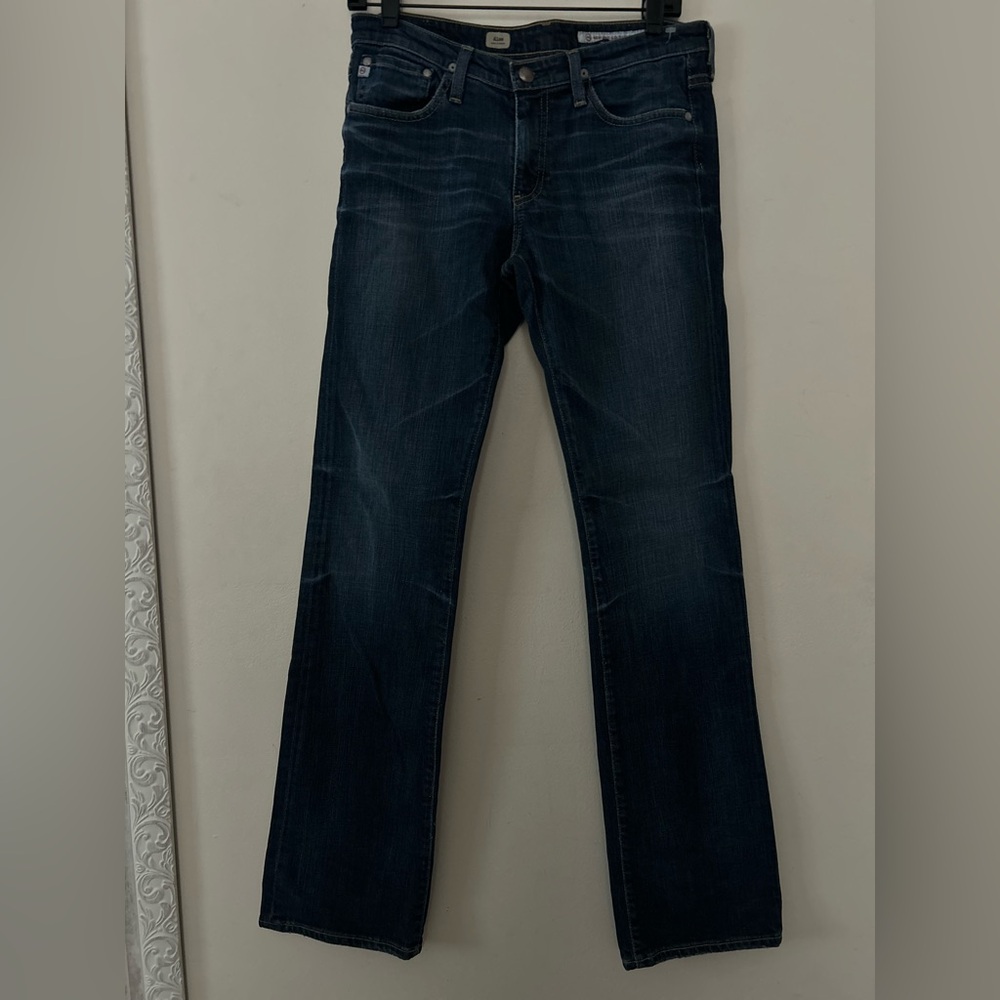 AG kiss slim straight dark blue vintage jeans baggy wide high low rise NWOT 29 R